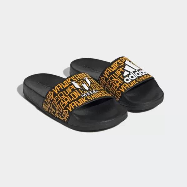 imageadidas Kids Adilette Shower SlideCore BlackWhiteSemi Solar Gold Messi