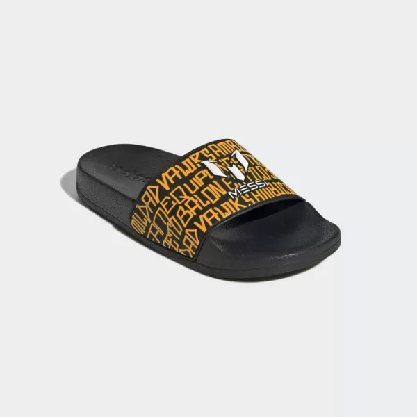 imageadidas Kids Adilette Shower SlideCore BlackWhiteSemi Solar Gold Messi