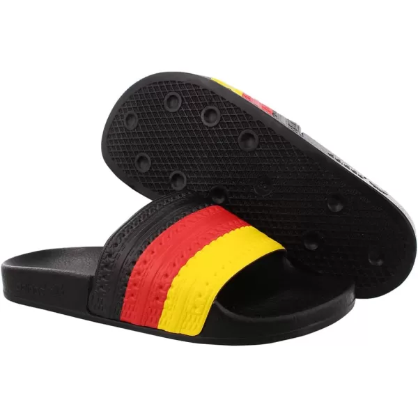 imageadidas Mens Adilette Slide SandalBlackRedYellow