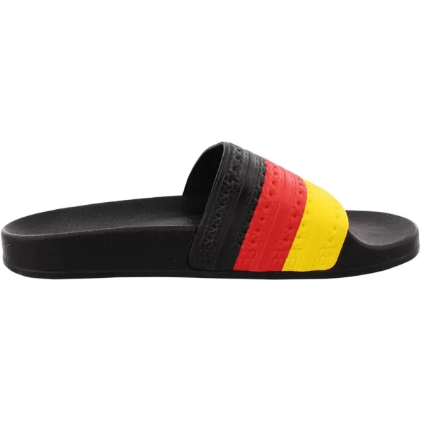 imageadidas Mens Adilette Slide SandalBlackRedYellow