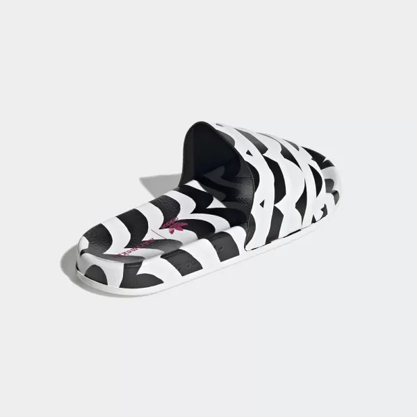 imageadidas Mens Adilette Slide SandalBlackWhiteTeam Real Magenta