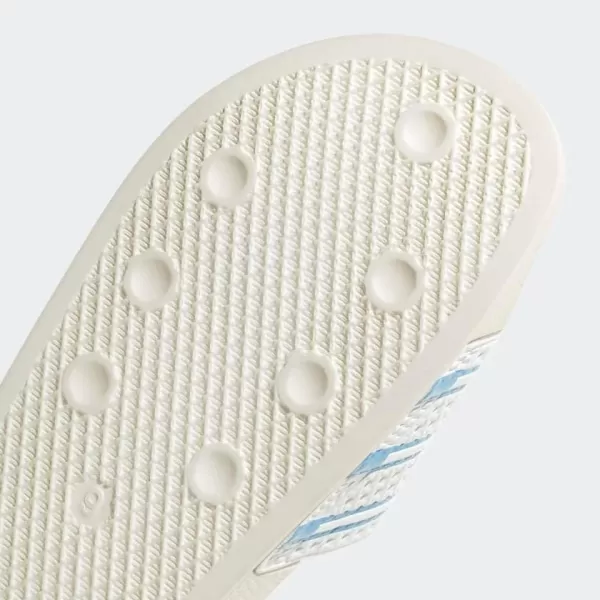 imageadidas Mens Adilette Slide SandalLight BlueOff WhiteCloud White