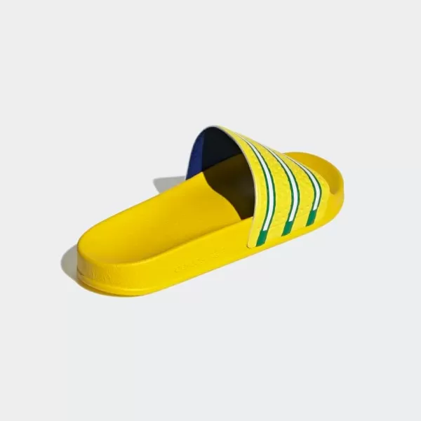 imageadidas Mens Adilette Slide SandalTeam YellowGreenOff White