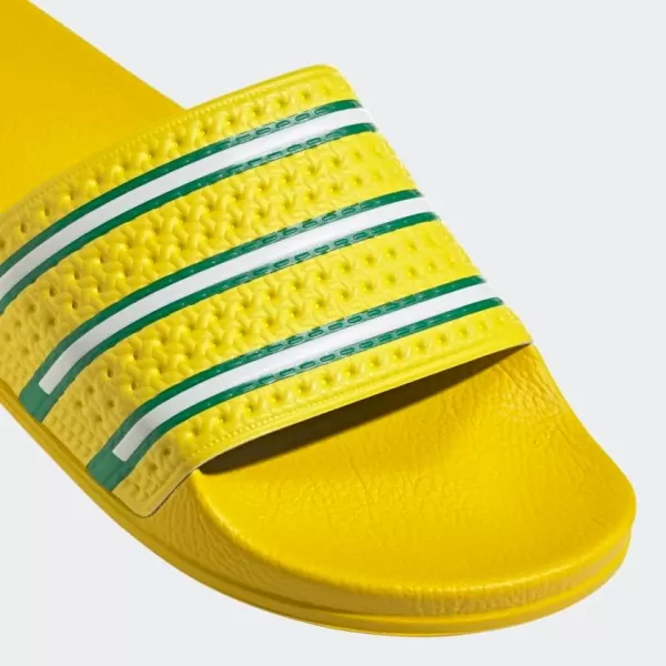 imageadidas Mens Adilette Slide SandalTeam YellowGreenOff White