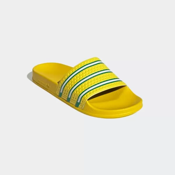 imageadidas Mens Adilette Slide SandalTeam YellowGreenOff White