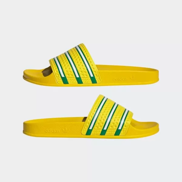 imageadidas Mens Adilette Slide SandalTeam YellowGreenOff White