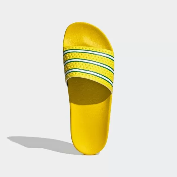 imageadidas Mens Adilette Slide SandalTeam YellowGreenOff White