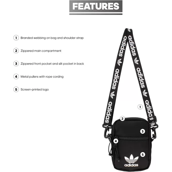 imageadidas Originals Festival Crossbody BagBlackWhite