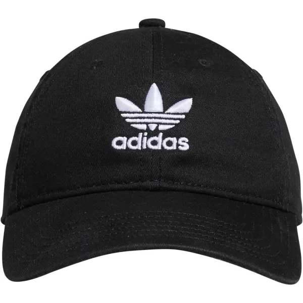 imageadidas Originals KidsBoysGirls Washed Cotton Relaxed Fit Strapback CapBlackWhite