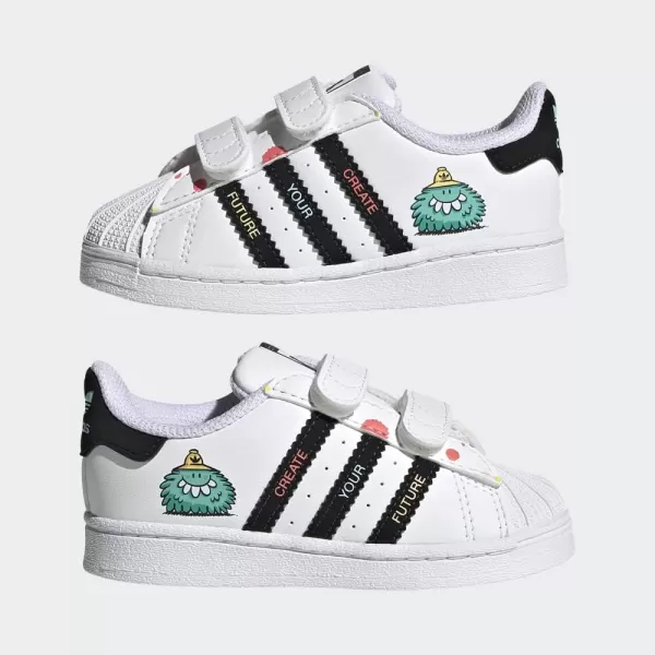 imageadidas Originals UnisexChild Superstar Legacy SneakerWhiteBlackRadiant Aqua