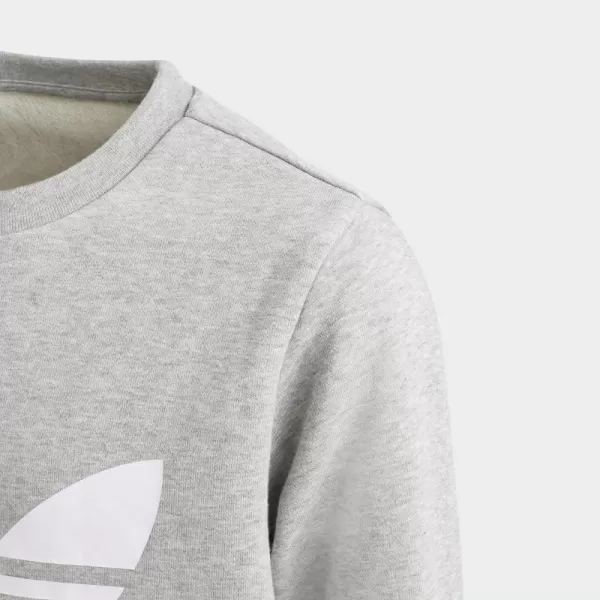 imageadidas Originals UnisexChild Trefoil Crew SweatshirtMedium Grey Heather