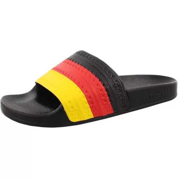 imageadidas Mens Adilette Slide SandalBlackRedYellow