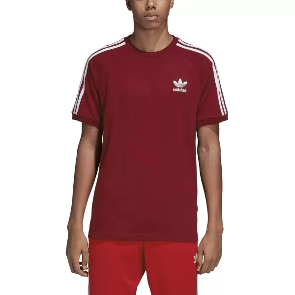 imageadidas Originals Mens Adicolor Classics 3Stripes TShirtCollegiate Burgundy