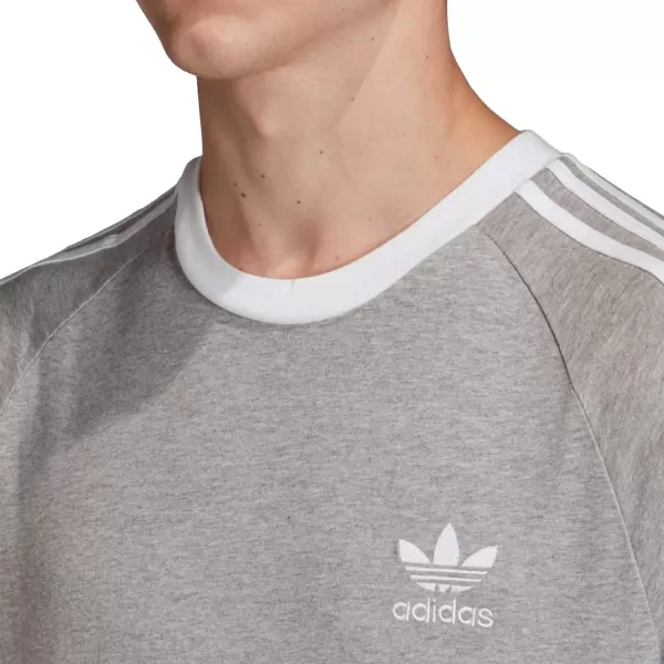 imageadidas Originals Mens Adicolor Classics 3Stripes TShirtMedium Grey HeatherWhite