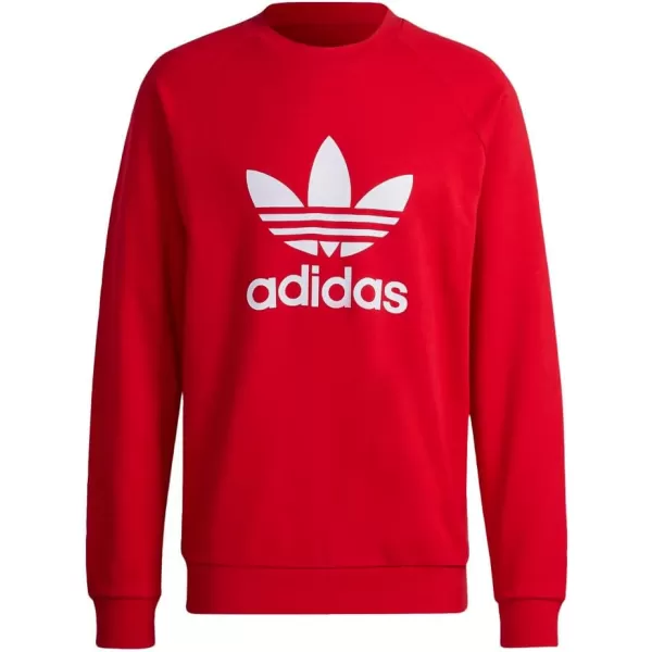 imageadidas Originals Mens Adicolor Trefoil Crewneck SweatshirtBetter Scarlet