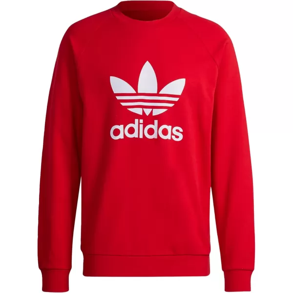 imageadidas Originals Mens Adicolor Trefoil Crewneck SweatshirtBetter Scarlet