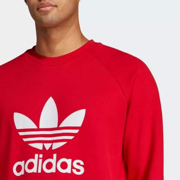 imageadidas Originals Mens Adicolor Trefoil Crewneck SweatshirtBetter Scarlet