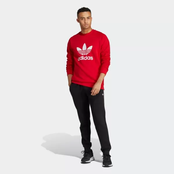 imageadidas Originals Mens Adicolor Trefoil Crewneck SweatshirtBetter Scarlet