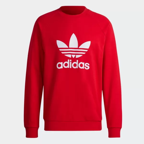 imageadidas Originals Mens Adicolor Trefoil Crewneck SweatshirtBetter Scarlet