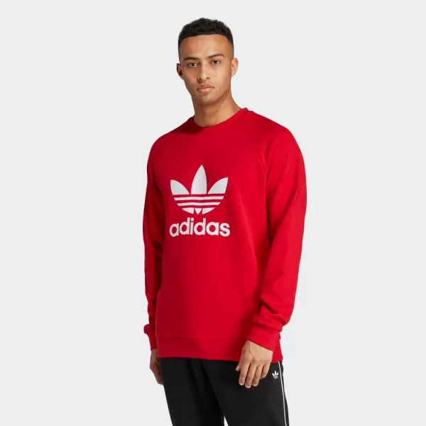 imageadidas Originals Mens Adicolor Trefoil Crewneck SweatshirtBetter Scarlet