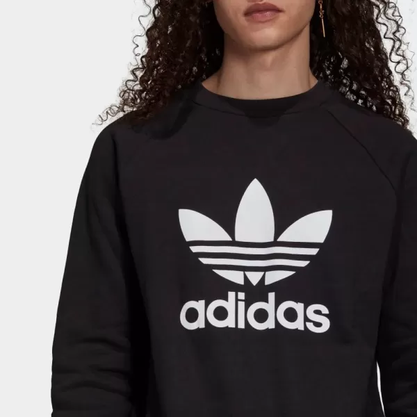 imageadidas Originals Mens Adicolor Trefoil Crewneck SweatshirtBlackWhite