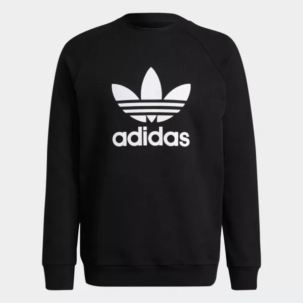 imageadidas Originals Mens Adicolor Trefoil Crewneck SweatshirtBlackWhite