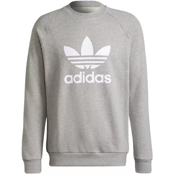 imageadidas Originals Mens Adicolor Trefoil Crewneck SweatshirtMedium Grey HeatherWhite