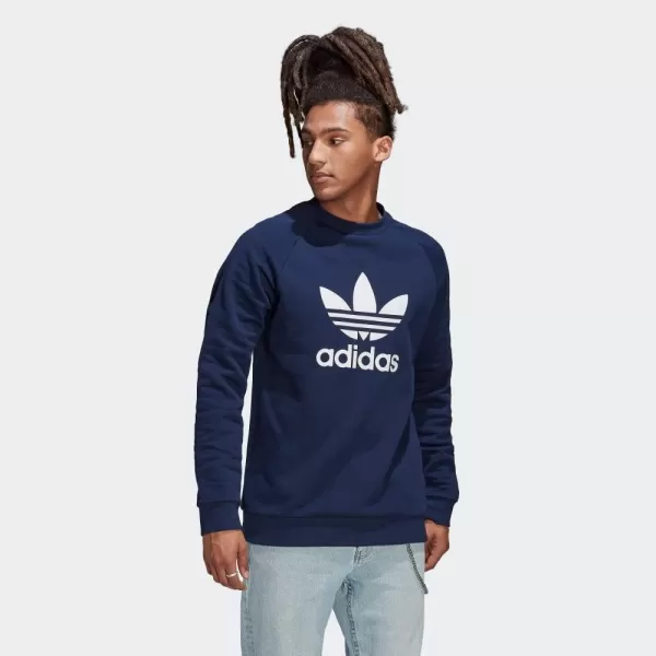 imageadidas Originals Mens Adicolor Trefoil Crewneck SweatshirtNight Indigo