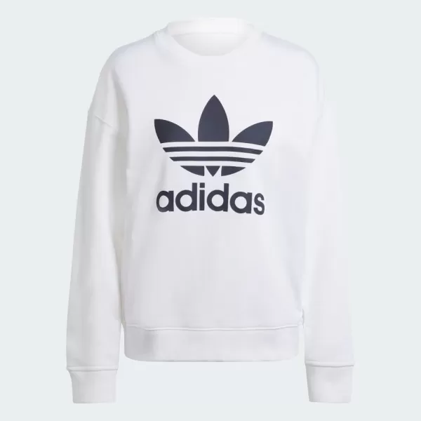 imageadidas Originals Mens Adicolor Trefoil Crewneck SweatshirtWhite