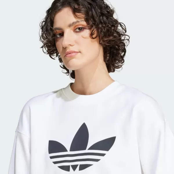 imageadidas Originals Mens Adicolor Trefoil Crewneck SweatshirtWhite