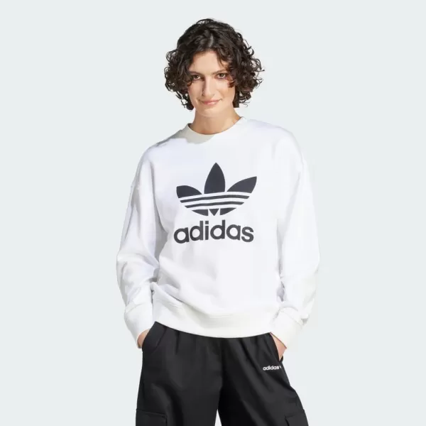 imageadidas Originals Mens Adicolor Trefoil Crewneck SweatshirtWhite