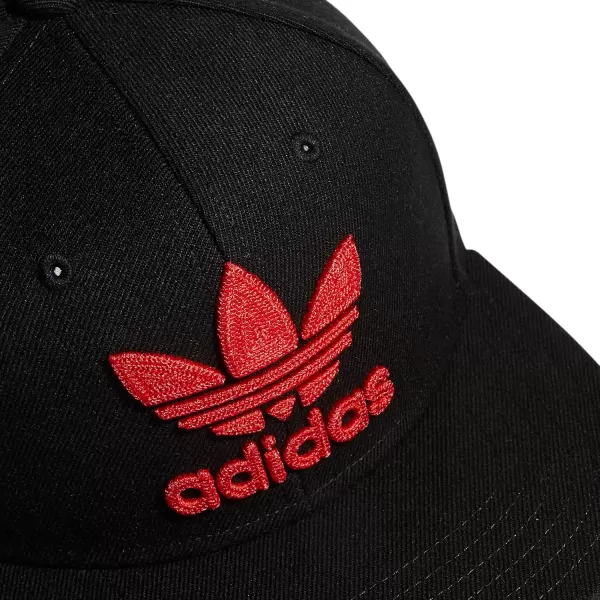 imageadidas Originals Mens Trefoil Chain Flatbrim Snapback Cap One SizeBlackBetter Scarlet