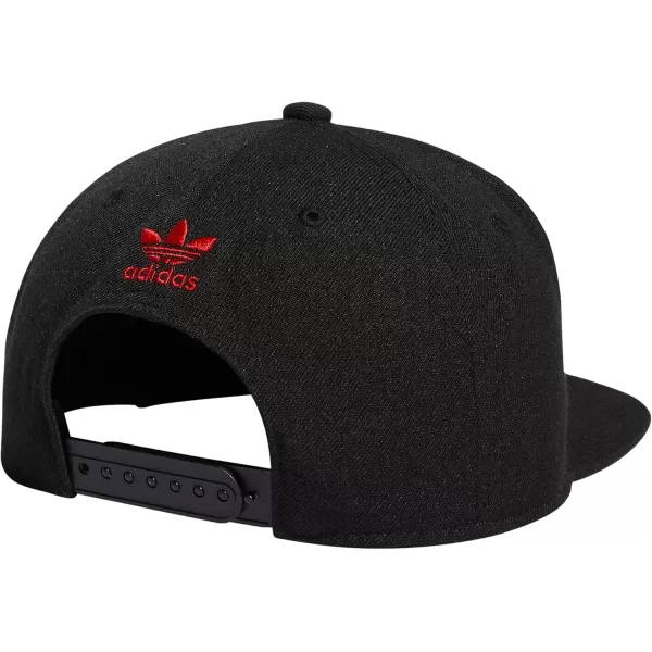 imageadidas Originals Mens Trefoil Chain Flatbrim Snapback Cap One SizeBlackBetter Scarlet