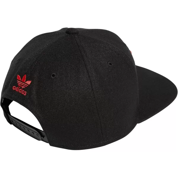 imageadidas Originals Mens Trefoil Chain Flatbrim Snapback Cap One SizeBlackVivid Red