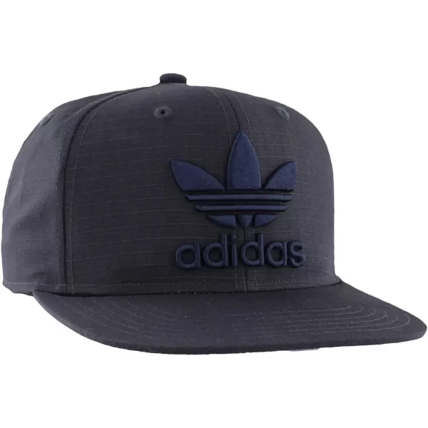 imageadidas Originals Mens Trefoil Chain Flatbrim Snapback Cap One SizeDark Grey Ripstop