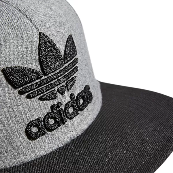 imageadidas Originals Mens Trefoil Chain Flatbrim Snapback Cap One SizeHeather GreyBlack