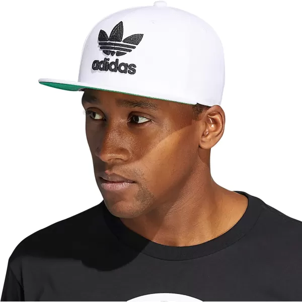 imageadidas Originals Mens Trefoil Chain Flatbrim Snapback Cap One SizeWhiteBlack