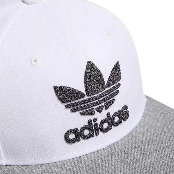 imageadidas Originals Mens Trefoil Chain Flatbrim Snapback Cap One SizeWhiteHeather GreyGrey Six