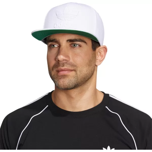 imageadidas Originals Mens Trefoil Chain Flatbrim Snapback Cap One SizeWhiteWhite