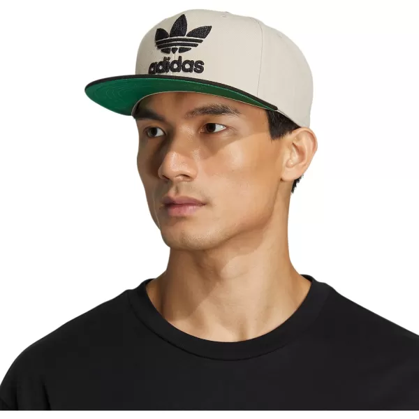 imageadidas Originals Mens Trefoil Chain Flatbrim Snapback Cap One SizeWonder BeigeBlack