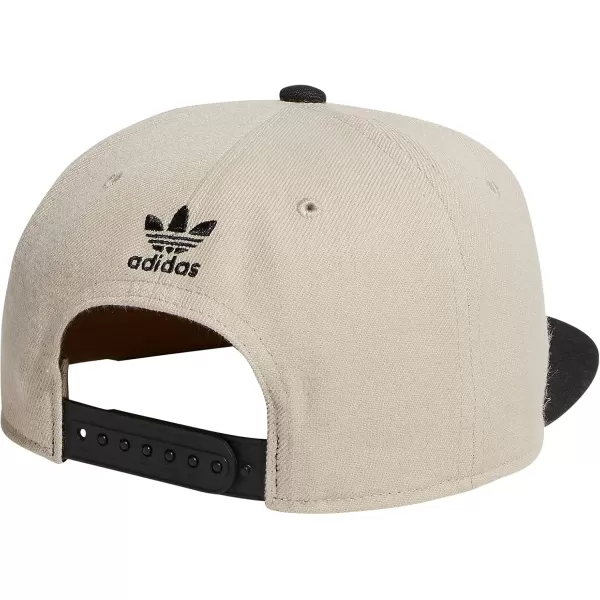 imageadidas Originals Mens Trefoil Chain Flatbrim Snapback Cap One SizeWonder BeigeBlack