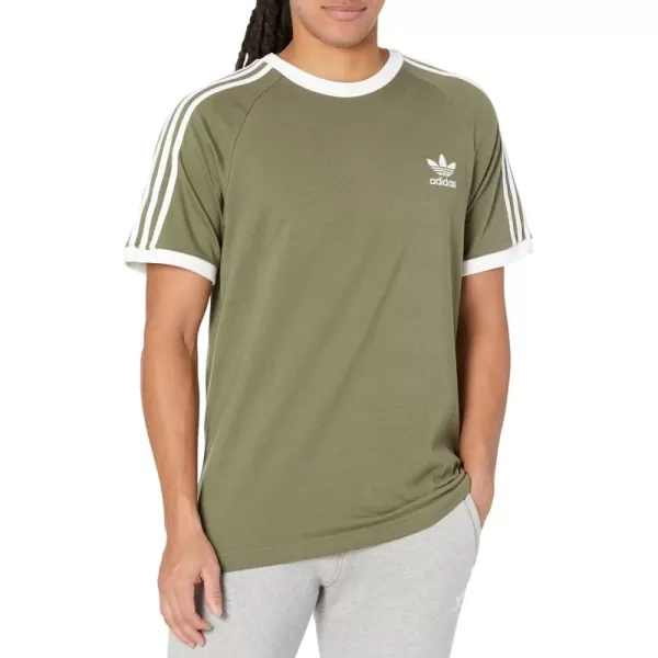 imageadidas Originals Mens Adicolor Classics 3Stripes TShirtOlive Strata