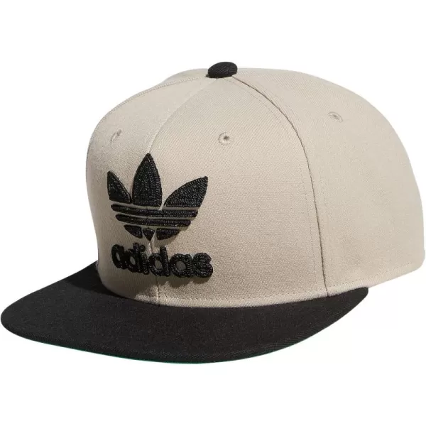 imageadidas Originals Mens Trefoil Chain Flatbrim Snapback Cap One SizeWonder BeigeBlack