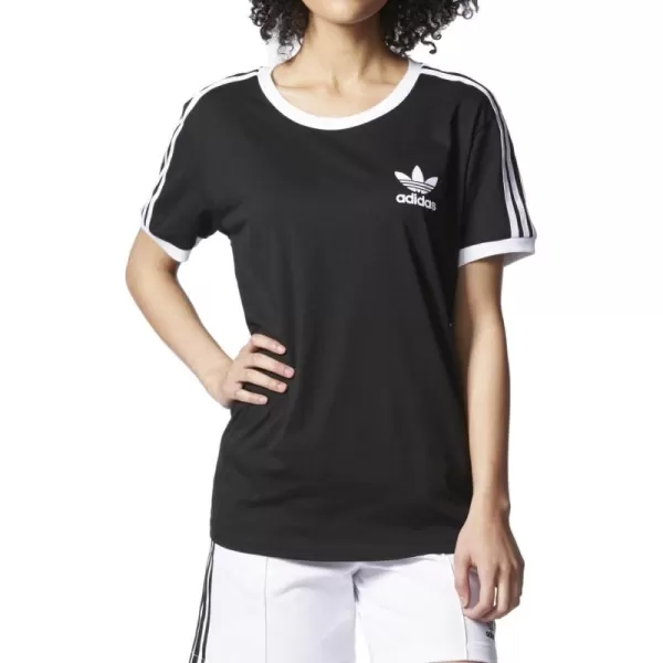 imageadidas Originals Womens 3Stripes TeeBlackWhite