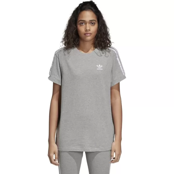 imageadidas Originals Womens 3Stripes TeeMedium Grey HeatherWhite