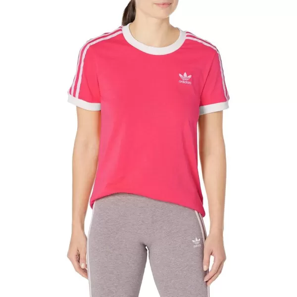 imageadidas Originals Womens 3Stripes TeePower PinkWhite