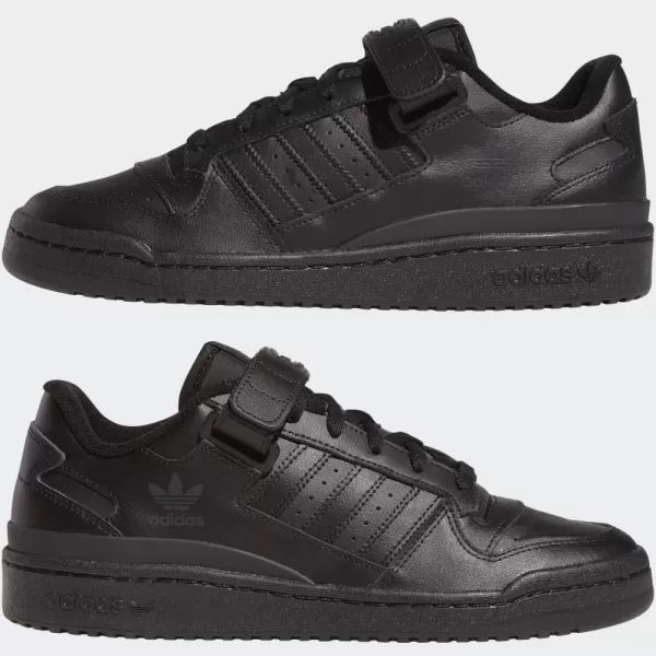 imageadidas Mens Forum Low SneakerBlackBlackBlack