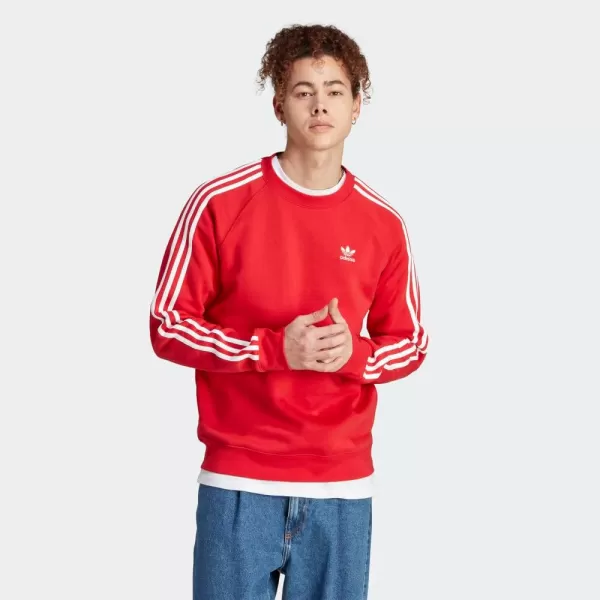 imageadidas Originals Mens Adicolor Classics 3Stripes CrewBetter Scarlet