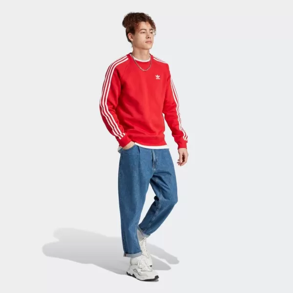 imageadidas Originals Mens Adicolor Classics 3Stripes CrewBetter Scarlet