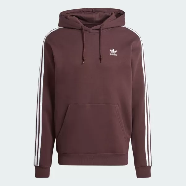 imageadidas Originals Mens Adicolor Classics 3Stripes HoodieShadow Brown